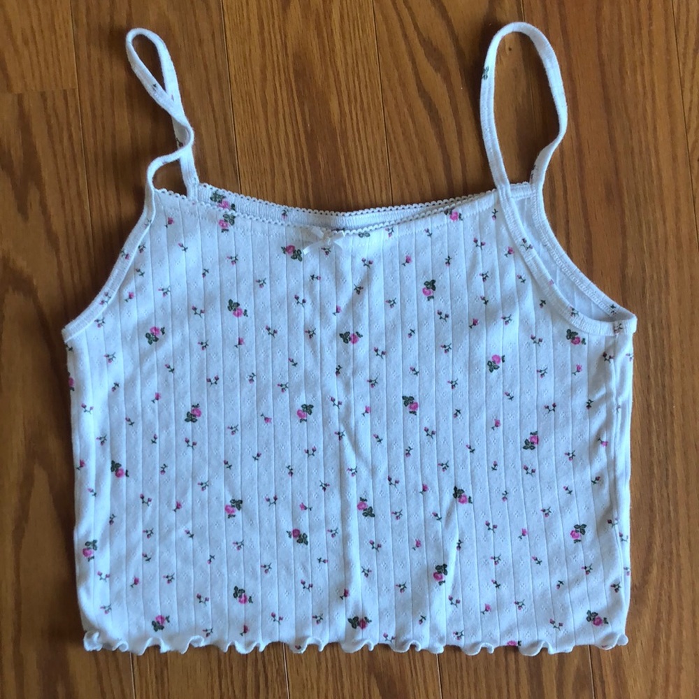 Aerie White Floral Camisole